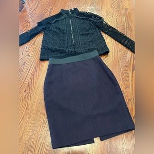 Express pencil skirt black and maroon tweed sz 6